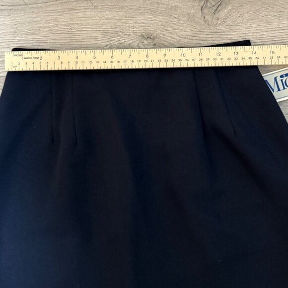 Michele Navy Blue Pencil Skirt Long Midi Size 10 VTG Casual Career Chic Fashion - Picture 7 of 11